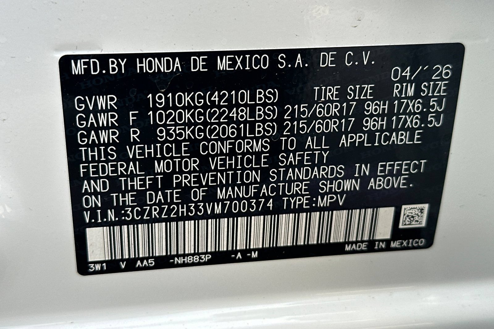 New 2027 Honda HR-V LX image 34