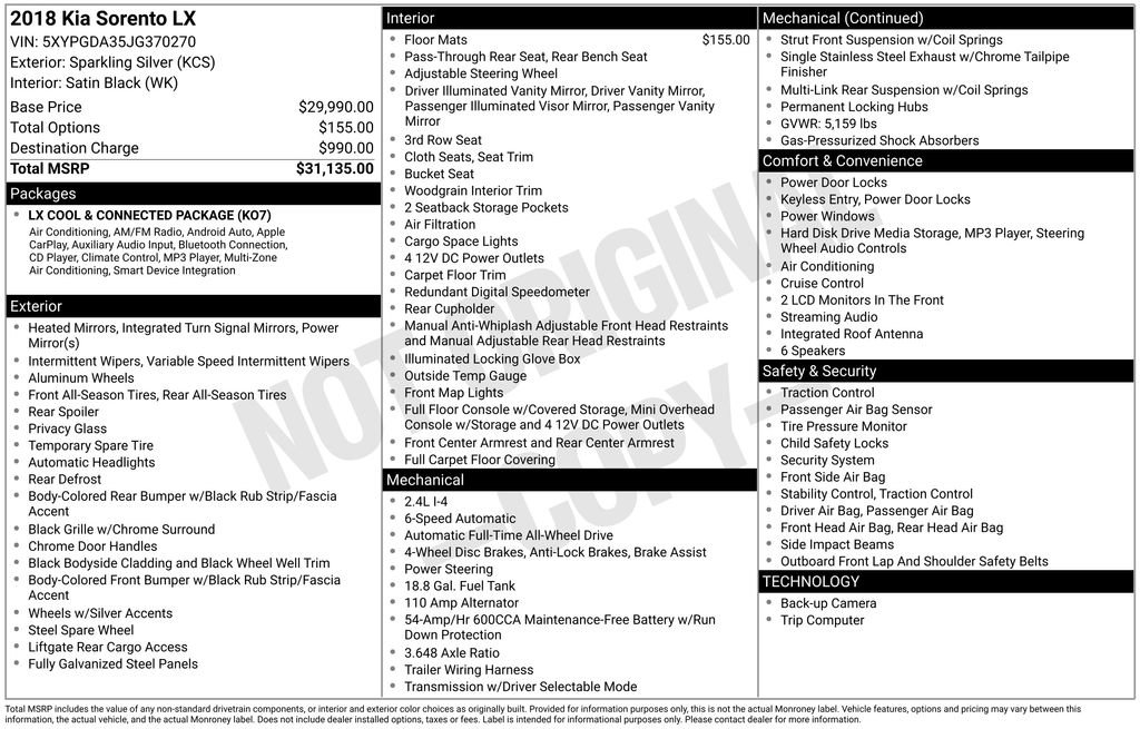 Used 2018 Kia Sorento LX image 17