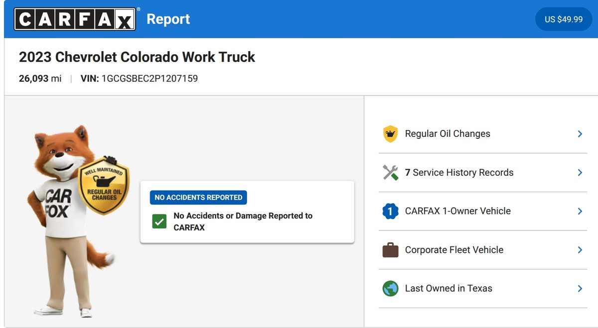 Used 2023 Chevrolet Colorado W/T w/ LPO, Pro Essentials Package RWD image 6
