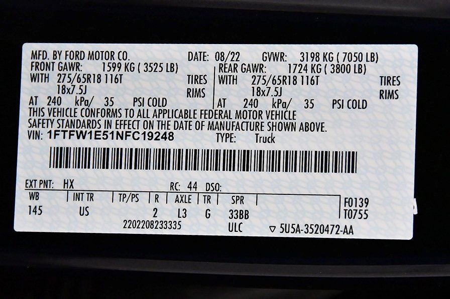 Used 2022 Ford F150 XLT w/ Equipment Group 302A High AWD/4WD image 17