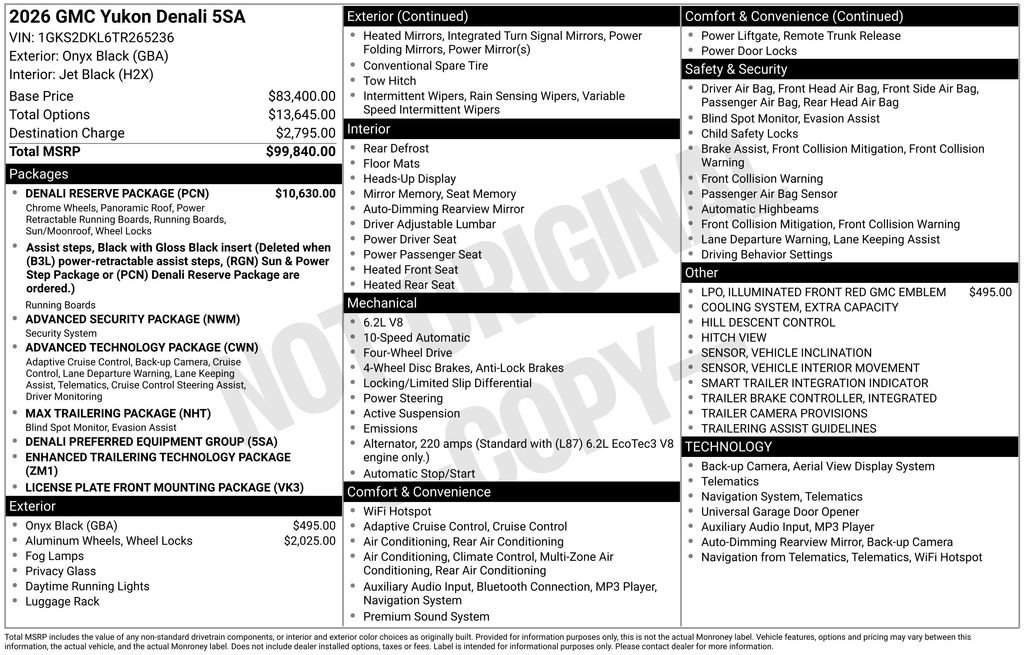 New 2026 GMC Yukon Denali w/ Denali Reserve Package image 5