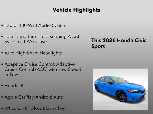 New 2026 Honda Civic Sport image 5