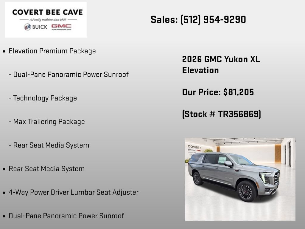 New 2026 GMC Yukon XL Elevation w/ Elevation Premium Package AWD/4WD image 25