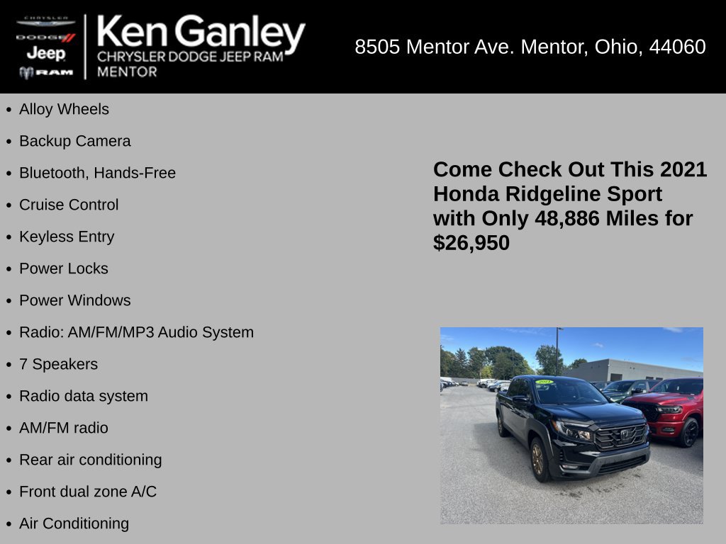 Used 2021 Honda Ridgeline Sport image 5