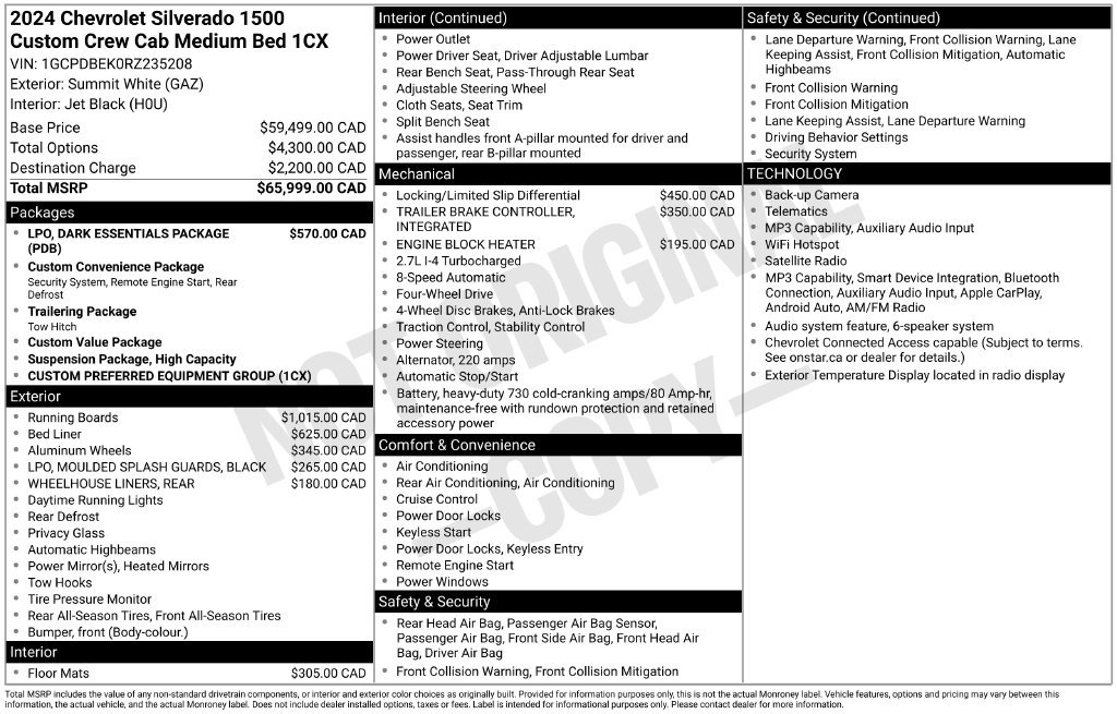 Used 2024 Chevrolet Silverado 1500 Custom w/ LPO, Dark Essentials Package AWD/4WD image 18