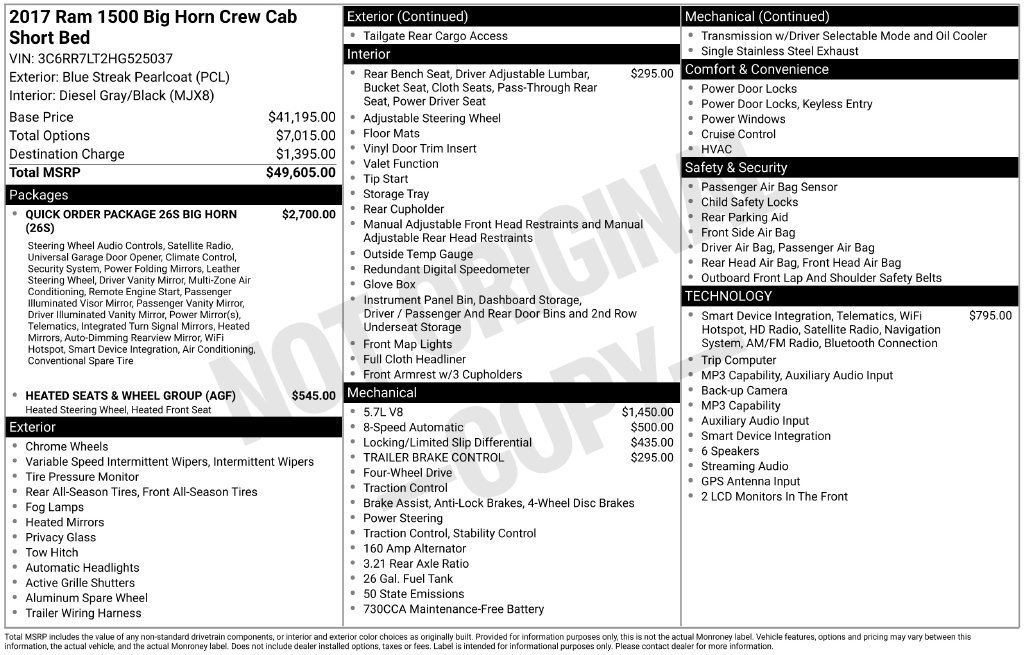 Used 2017 RAM 1500 Big Horn AWD/4WD image 4