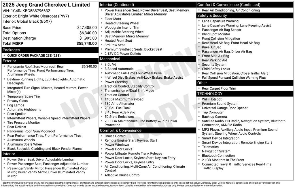 New 2025 Jeep Grand Cherokee L Limited AWD/4WD image 6
