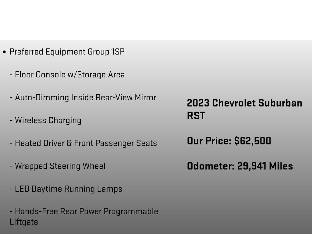 Used 2023 Chevrolet Suburban RST w/ Sport Performance Package AWD/4WD image 12