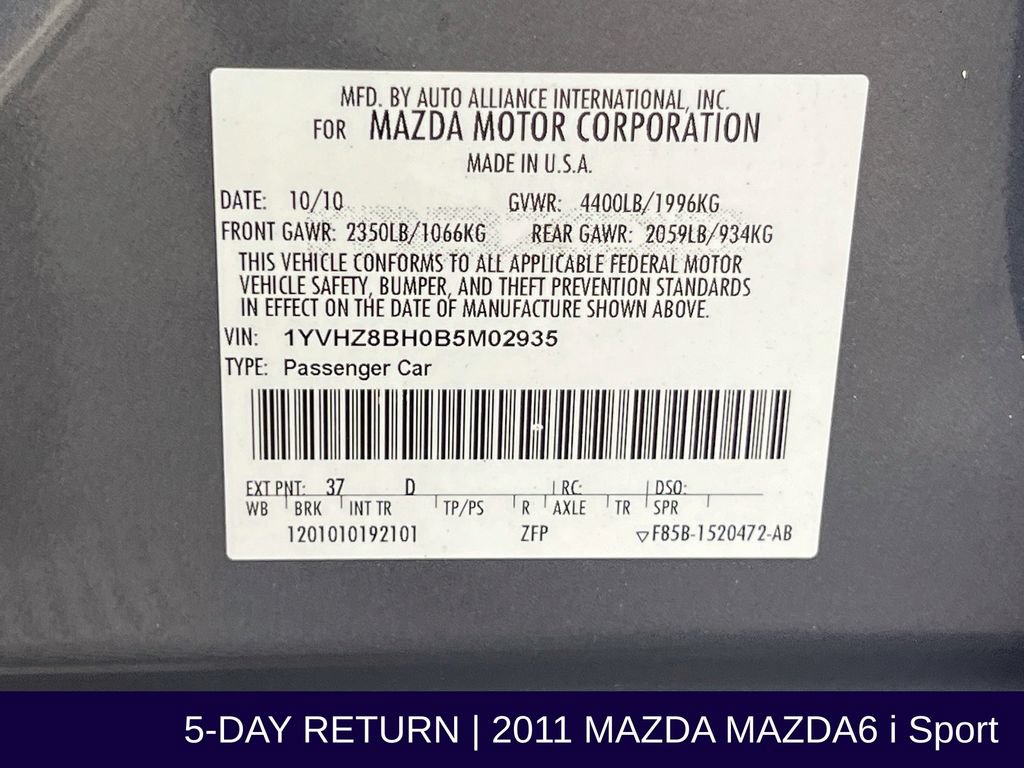 Used 2011 MAZDA MAZDA6 i Sport FWD image 32