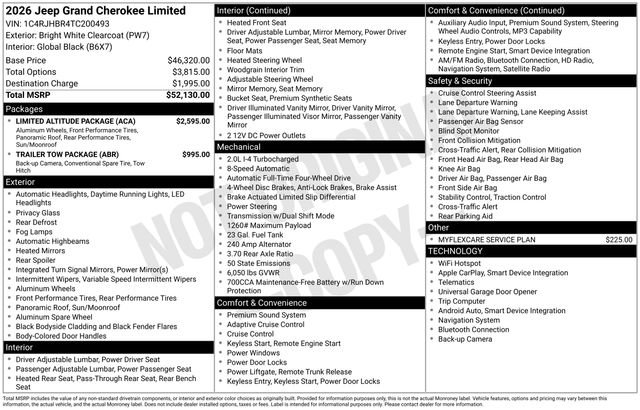 New 2026 Jeep Grand Cherokee Limited w/ Limited Altitude Package AWD/4WD image 48