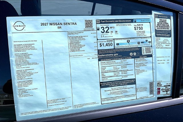 New 2027 Nissan Sentra SR w/ SR All Weather Package FWD image 14