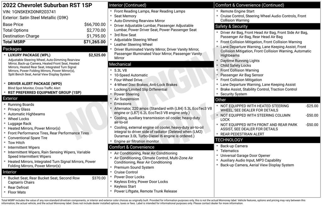 Certified 2022 Chevrolet Suburban RST w/ Luxury Package AWD/4WD image 42