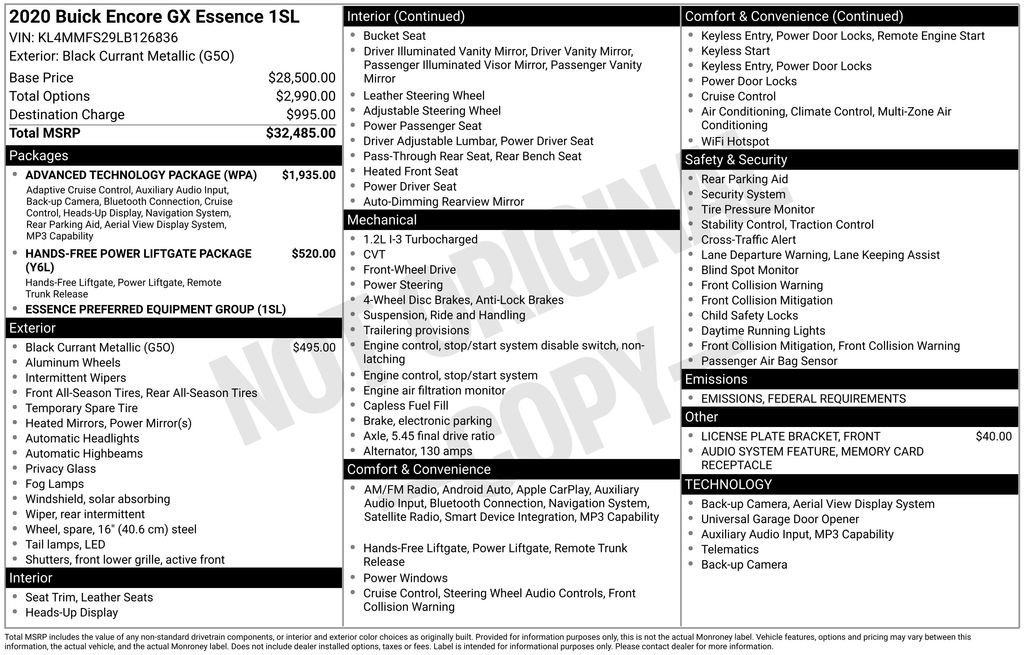 Used 2020 Buick Encore GX Essence w/ Advanced Technology Package image 22