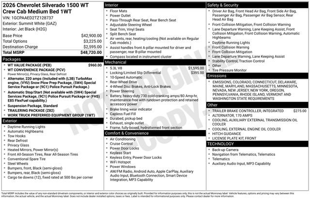 New 2026 Chevrolet Silverado 1500 W/T w/ WT Value Package image 5