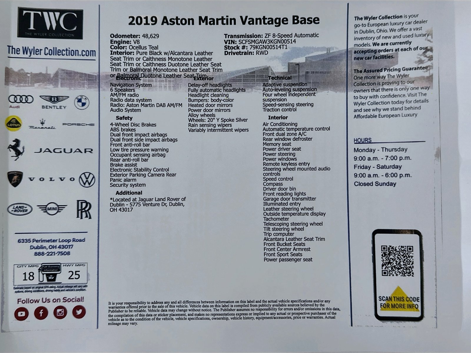 Used 2019 Aston Martin V8 Vantage Coupe RWD image 39