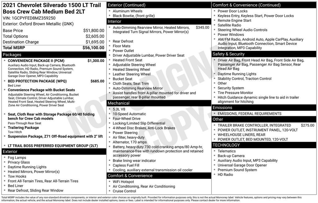 Certified 2021 Chevrolet Silverado 1500 LT Trail Boss w/ Convenience Package II image 16