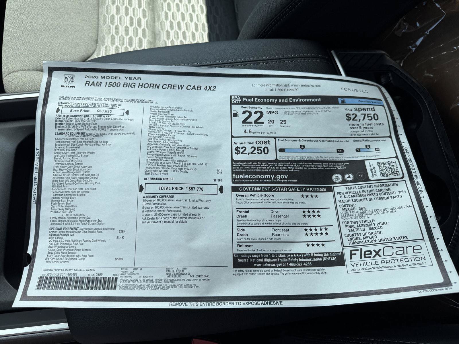 New 2026 RAM 1500 Big Horn RWD image 16