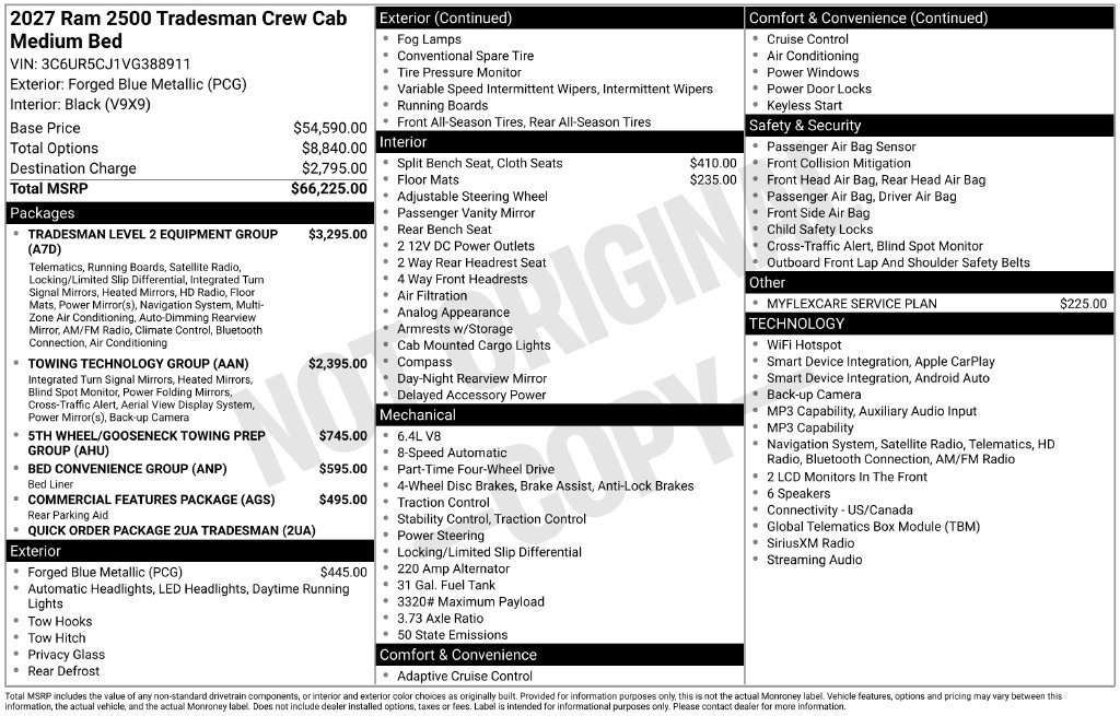 New 2027 RAM 2500 Tradesman AWD/4WD image 5