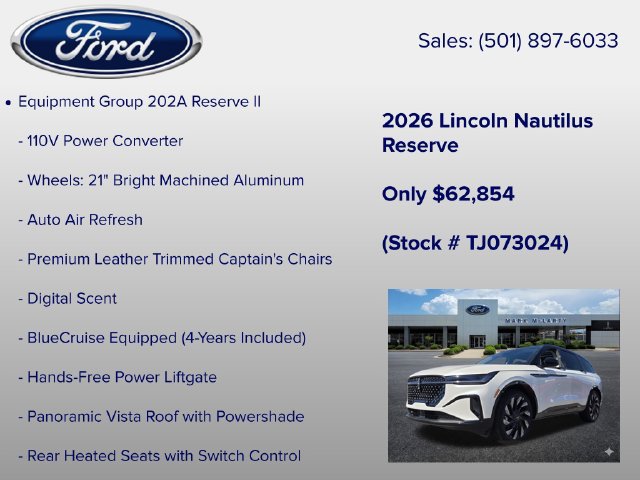 New 2026 Lincoln Nautilus Reserve w/ Jet Appearance Package AWD/4WD image 6