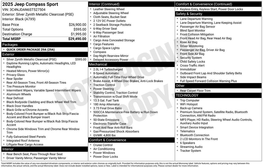 Used 2025 Jeep Compass Sport AWD/4WD image 29
