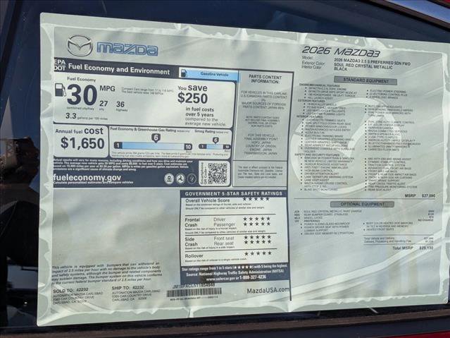 New 2026 MAZDA MAZDA3 2.5 S Sedan w/ Preferred Pkg image 20