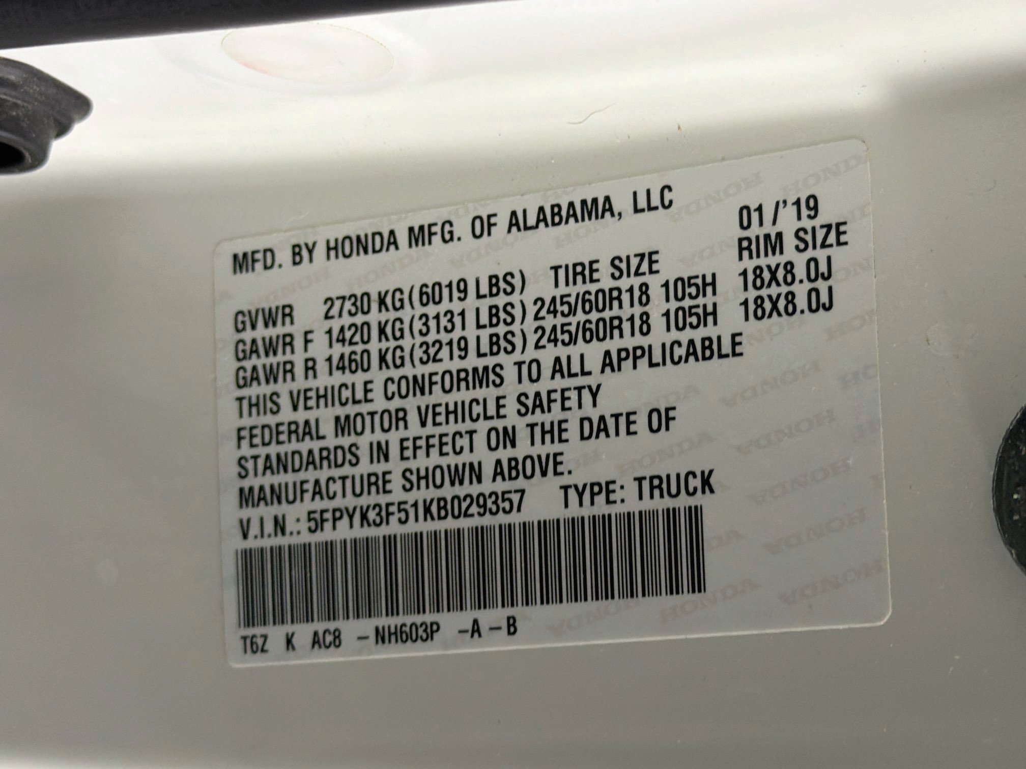 Used 2019 Honda Ridgeline RTL image 12