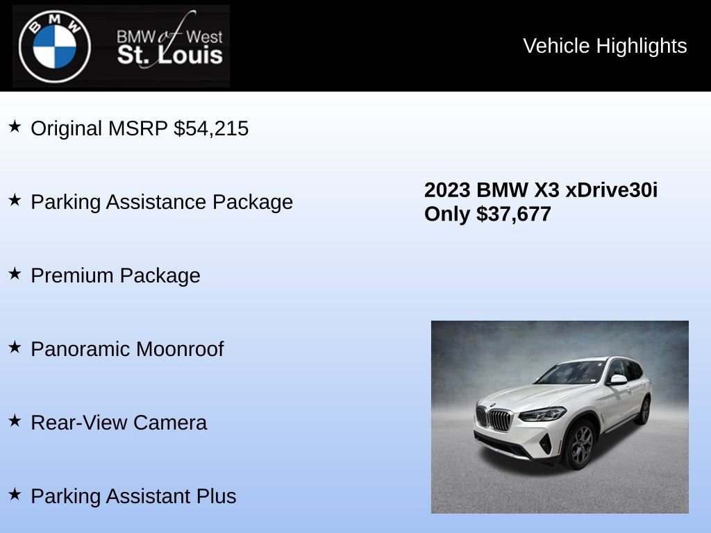 Used 2023 BMW X3 xDrive30i w/ Premium Package AWD/4WD image 8
