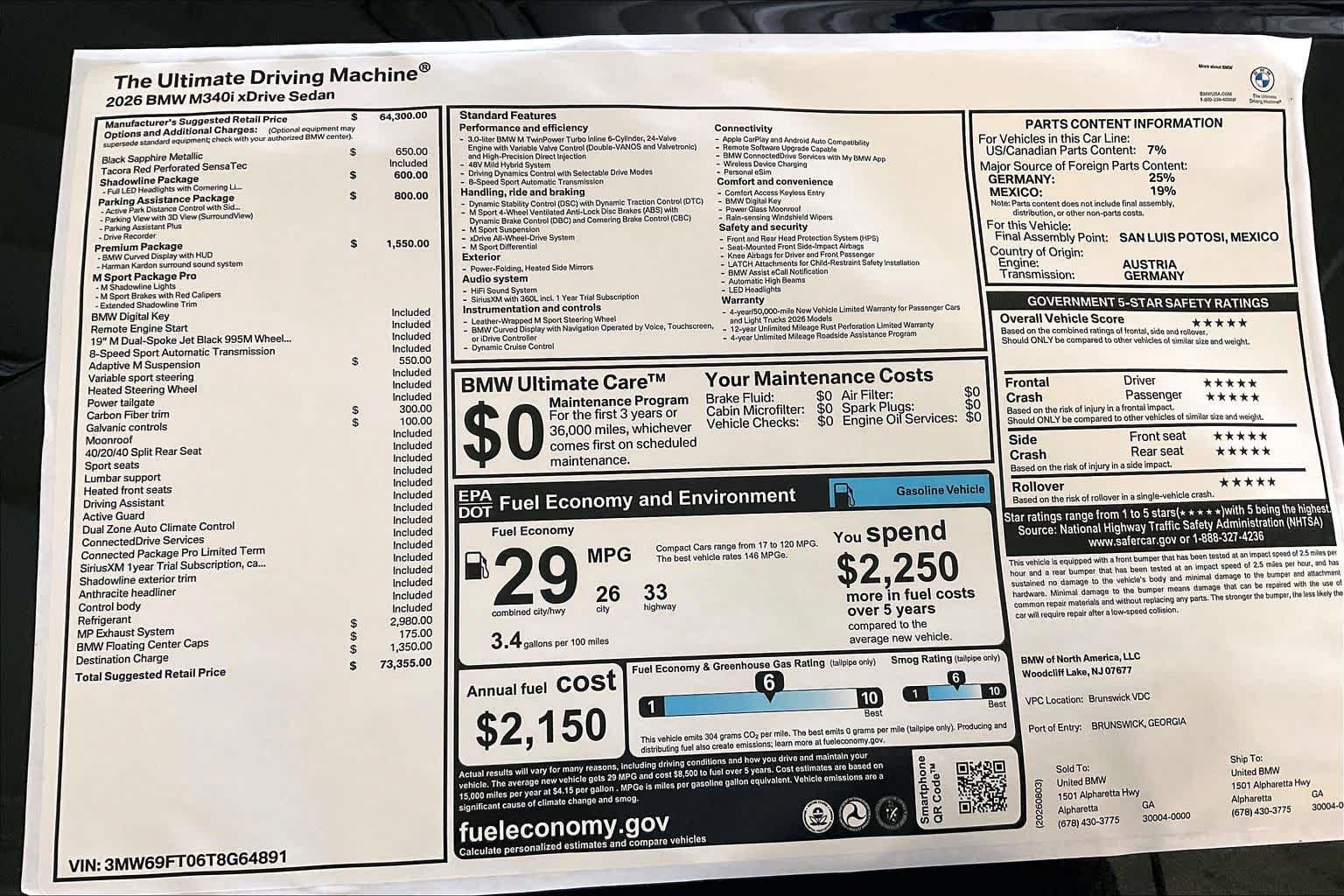 New 2026 BMW M340i xDrive w/ Premium Package AWD/4WD image 19