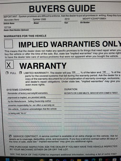 Used 2019 Mercedes-Benz Sprinter 170 image 7