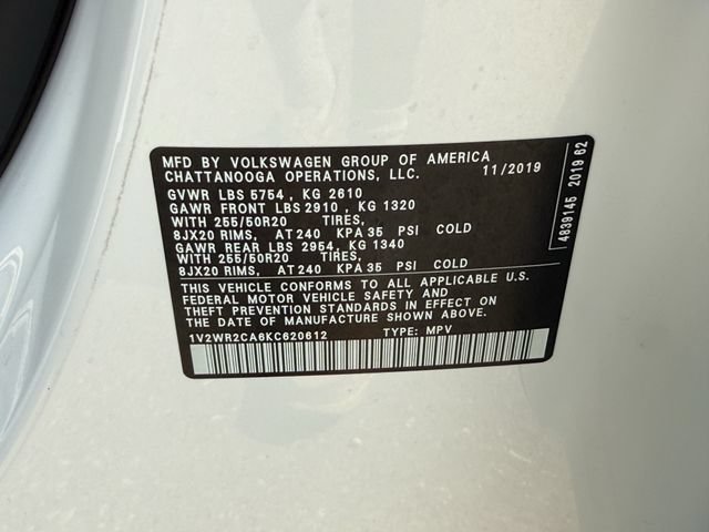 Used 2019 Volkswagen Atlas SE FWD image 34