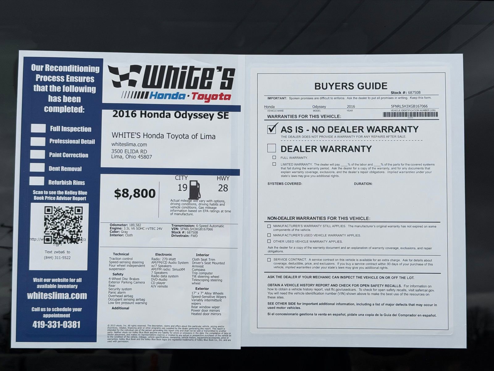 Used 2016 Honda Odyssey SE image 35