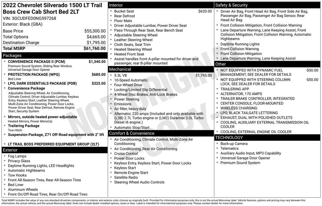 Used 2022 Chevrolet Silverado 1500 LT Trail Boss w/ Convenience Package II AWD/4WD image 6