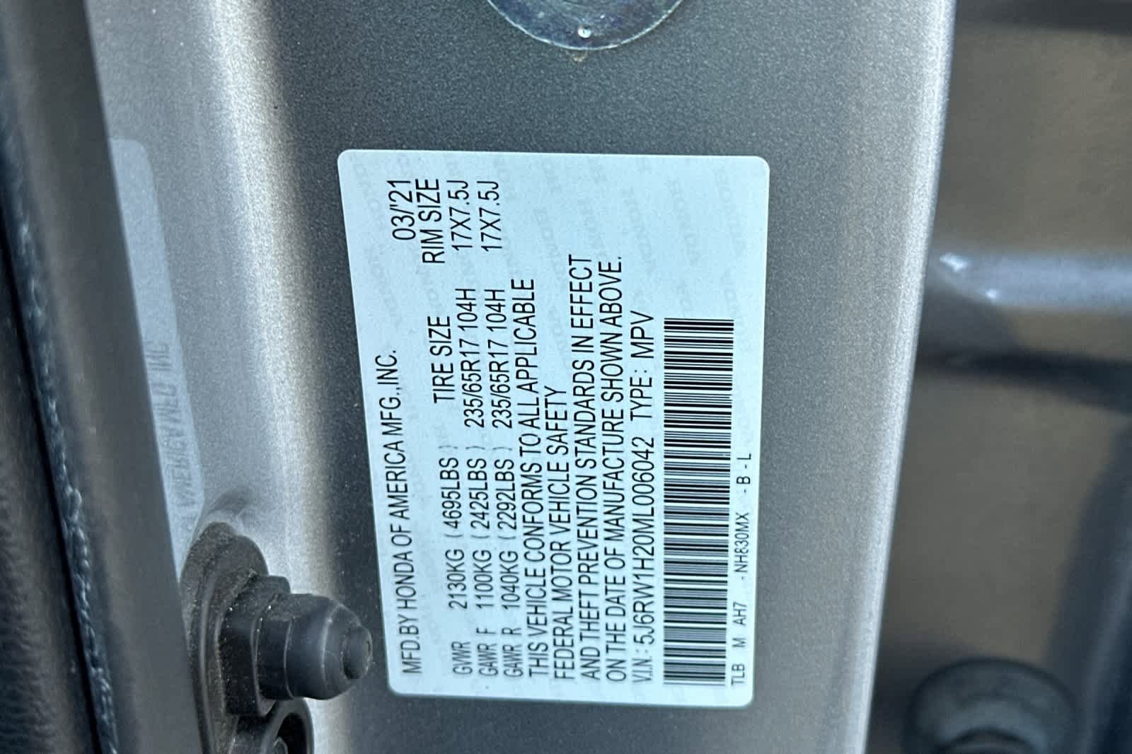 Certified 2021 Honda CR-V LX image 33