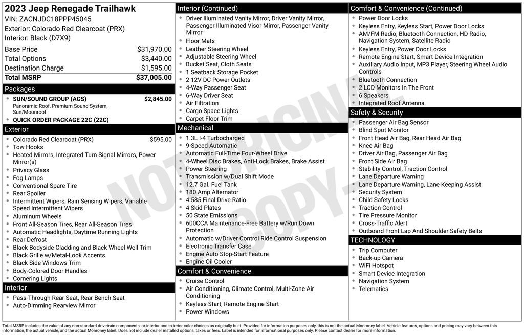 Used 2023 Jeep Renegade Trailhawk w/ Sun/Sound Group image 6