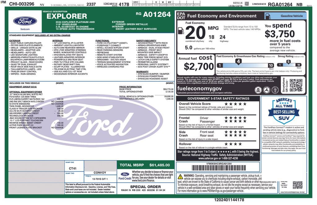 Used 2024 Ford Explorer Platinum w/ Technology Package image 5