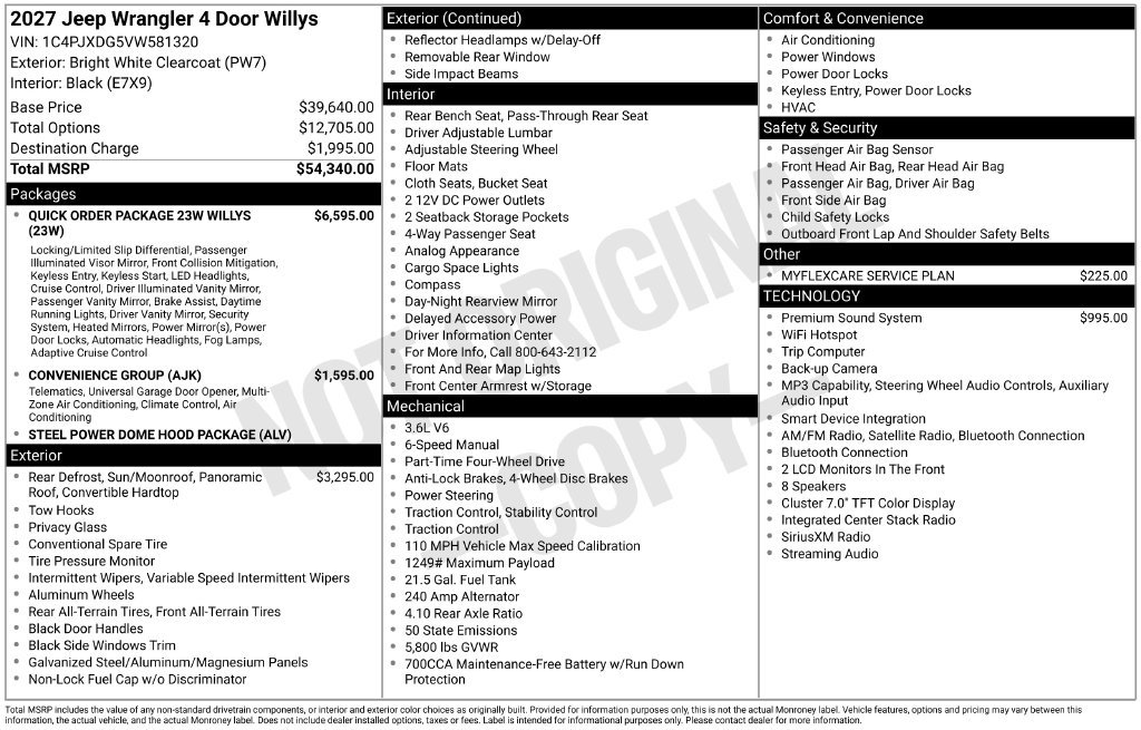 New 2027 Jeep Wrangler Unlimited Sport AWD/4WD image 24