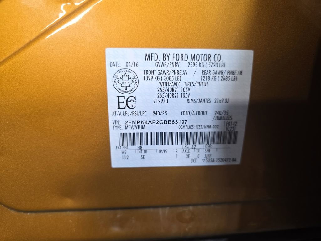 Used 2016 Ford Edge Sport w/ Canadian Touring Package AWD/4WD image 37