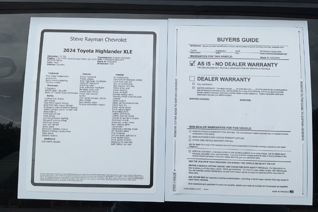 Used 2024 Toyota Highlander XLE FWD image 24