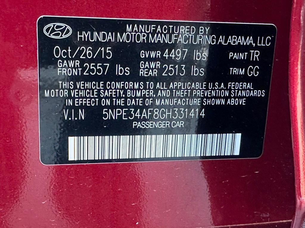 Used 2016 Hyundai Sonata Sport w/ Option Group 02 image 30