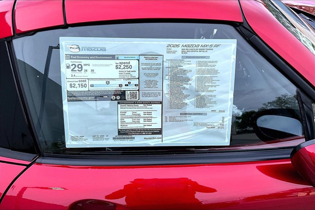 New 2026 MAZDA MX-5 Miata RF Grand Touring image 12