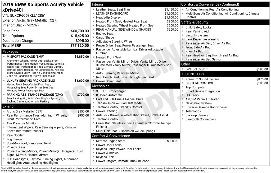 Used 2019 BMW X5 xDrive40i w/ M Sport Package AWD/4WD image 2