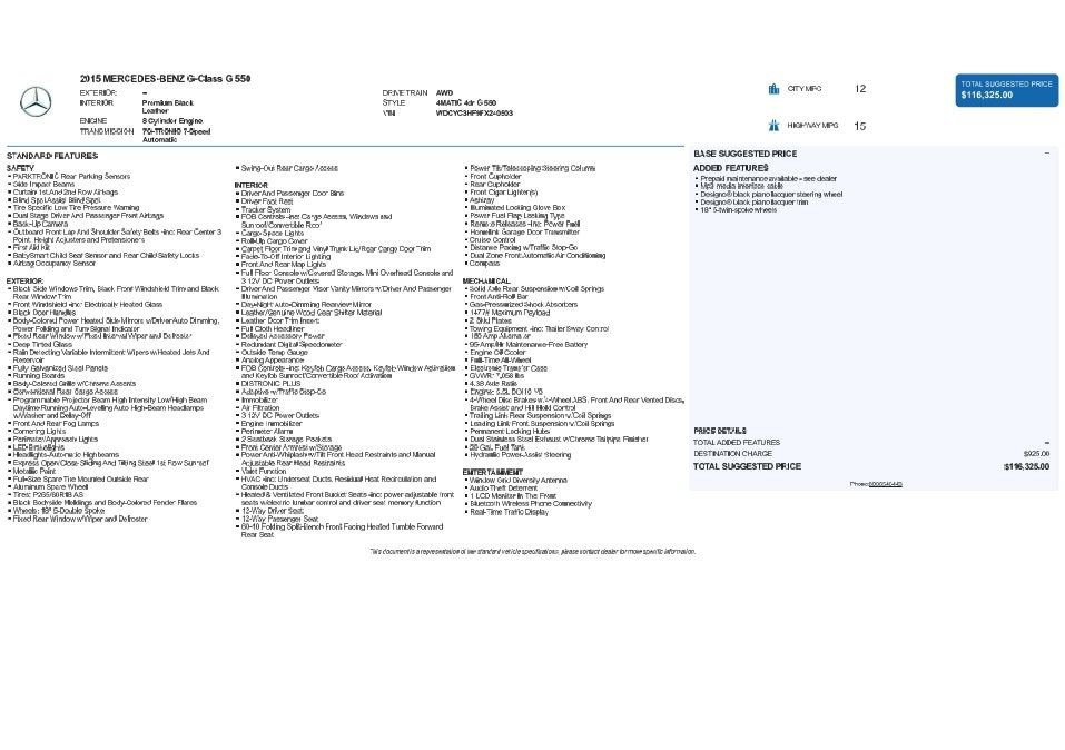 Used 2015 Mercedes-Benz G 550 image 9