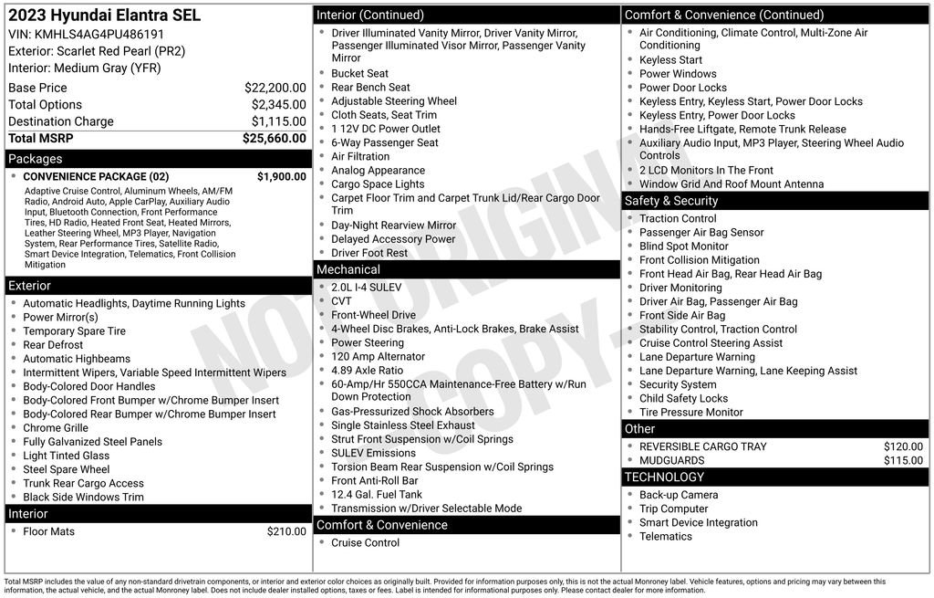 Used 2023 Hyundai Elantra SEL w/ Convenience Package image 25