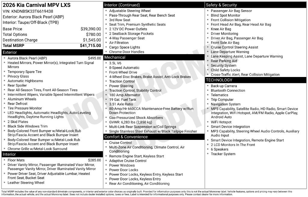 Certified 2026 Kia Carnival FWD image 8