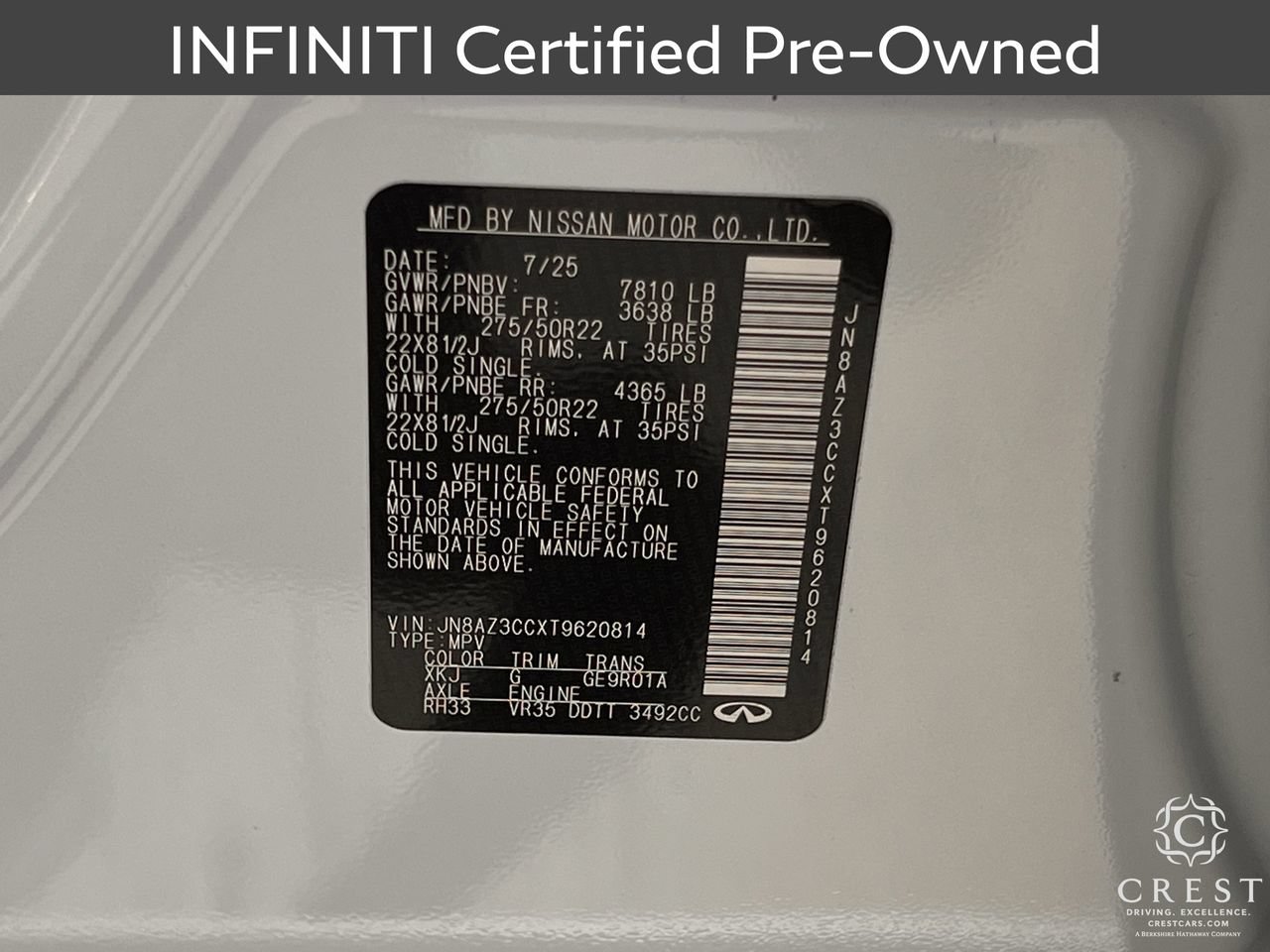Certified 2026 INFINITI QX80 Autograph w/ Premium Cargo Package AWD/4WD image 34