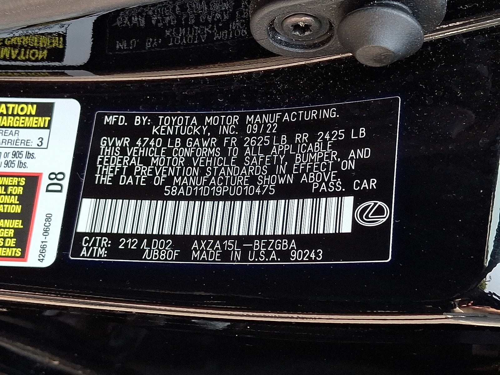 Used 2023 Lexus ES 250 w/ Premium Package AWD/4WD image 27