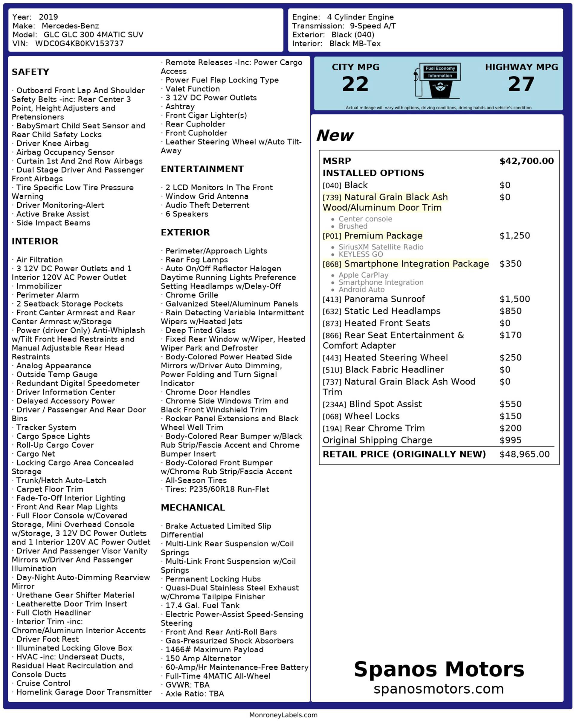 Used 2019 Mercedes-Benz GLC 300 4MATIC w/ Premium Package image 3