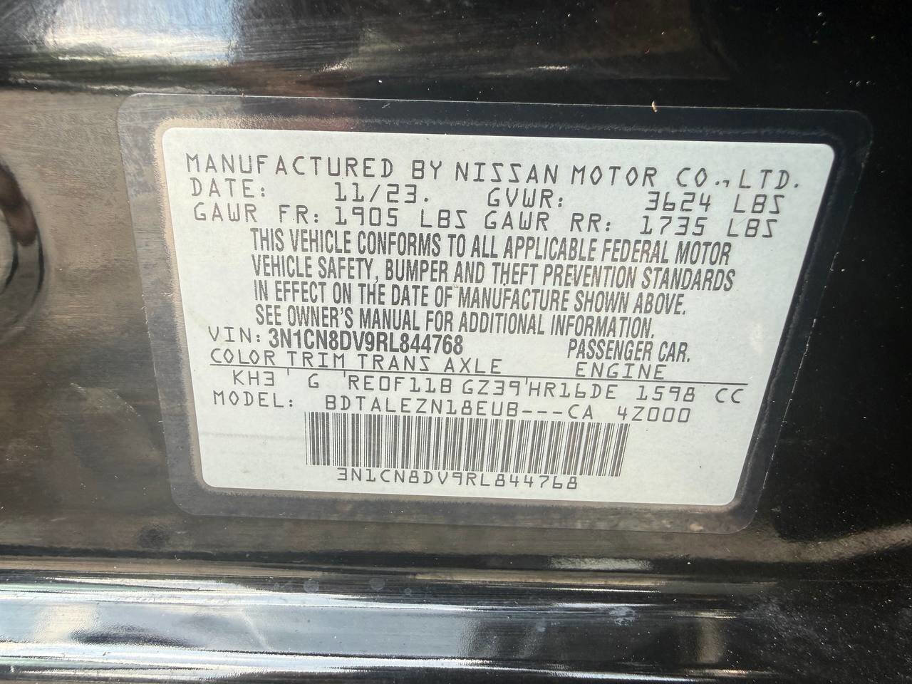 Used 2024 Nissan Versa S w/ Trunk Package FWD image 30