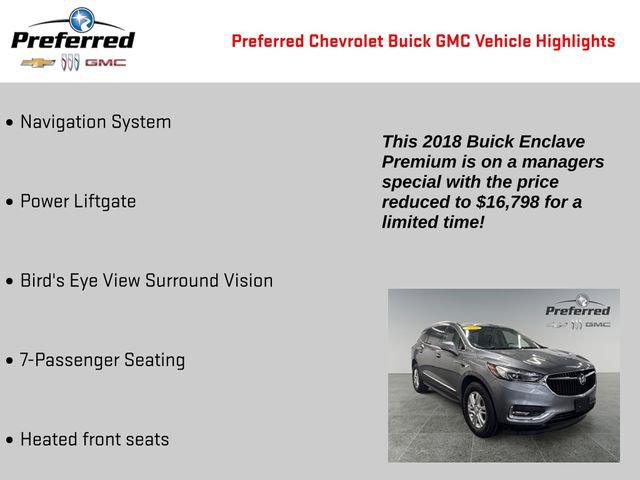 Used 2018 Buick Enclave Premium w/ LPO, Hit The Road Package image 2