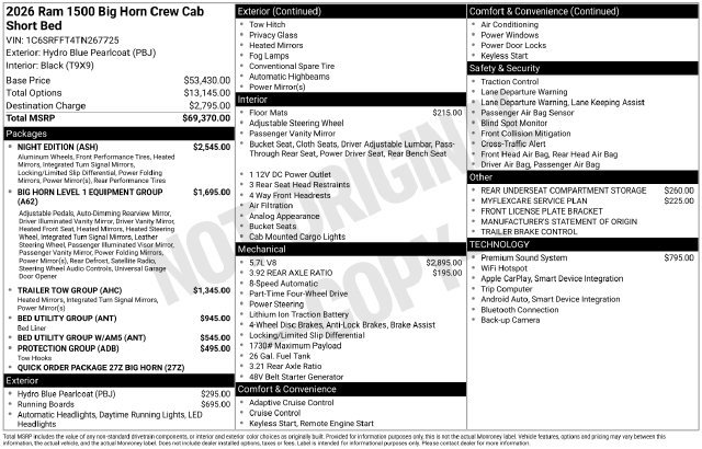 New 2026 RAM 1500 Big Horn w/ Night Edition AWD/4WD image 35